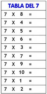 tabla del 7