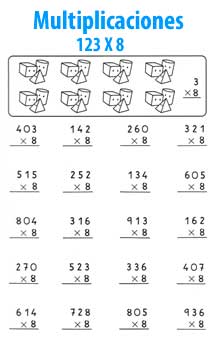 Multiplicaciones con el ocho